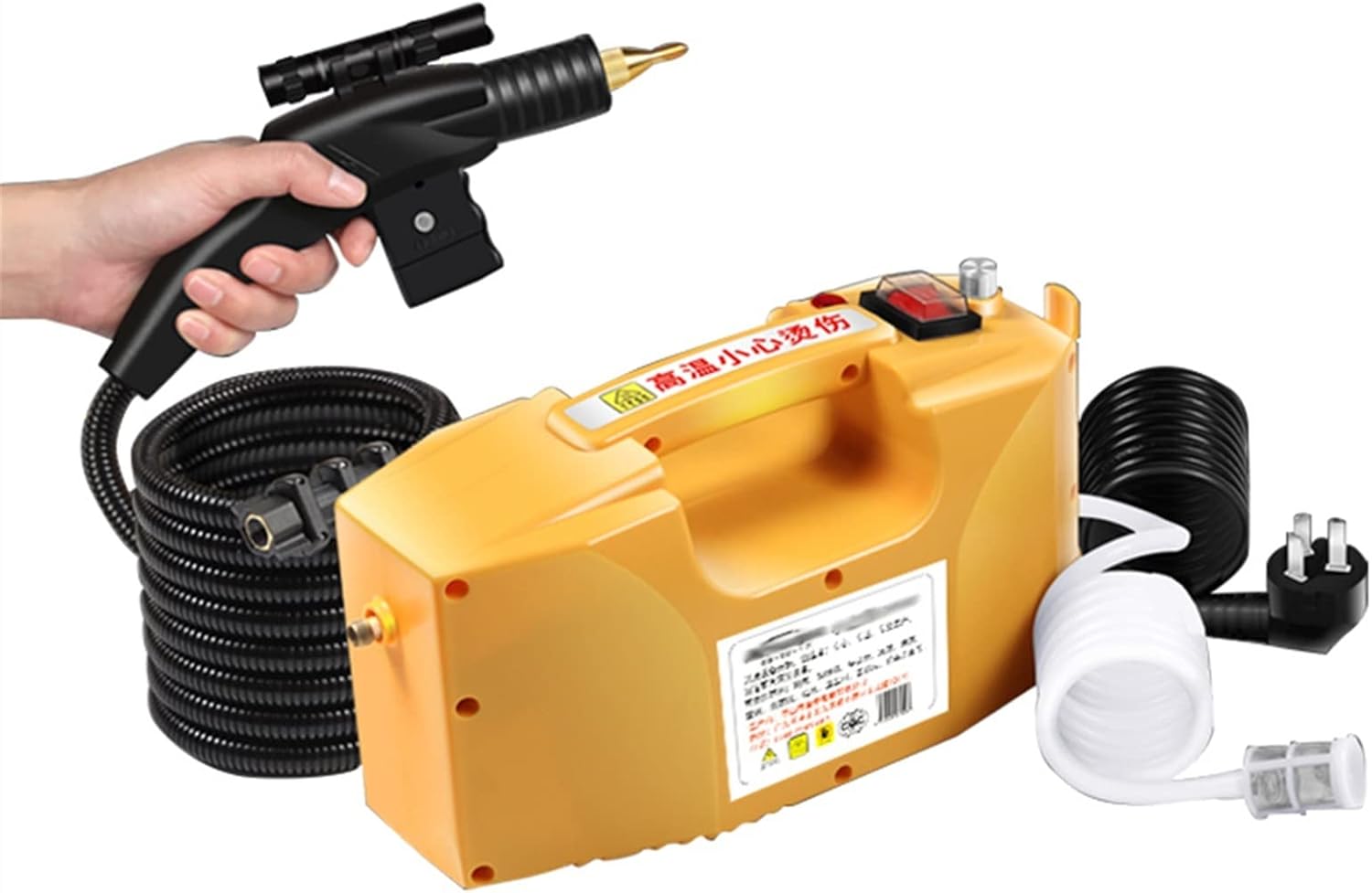 A1DFDFGOQSFG Steam Cleaning 3000W High Pressure Steam Cleaner Machine Pumping Sterilization Disinfector Steam Generator Washer Household Cleaner (Color : White) (Yellow)