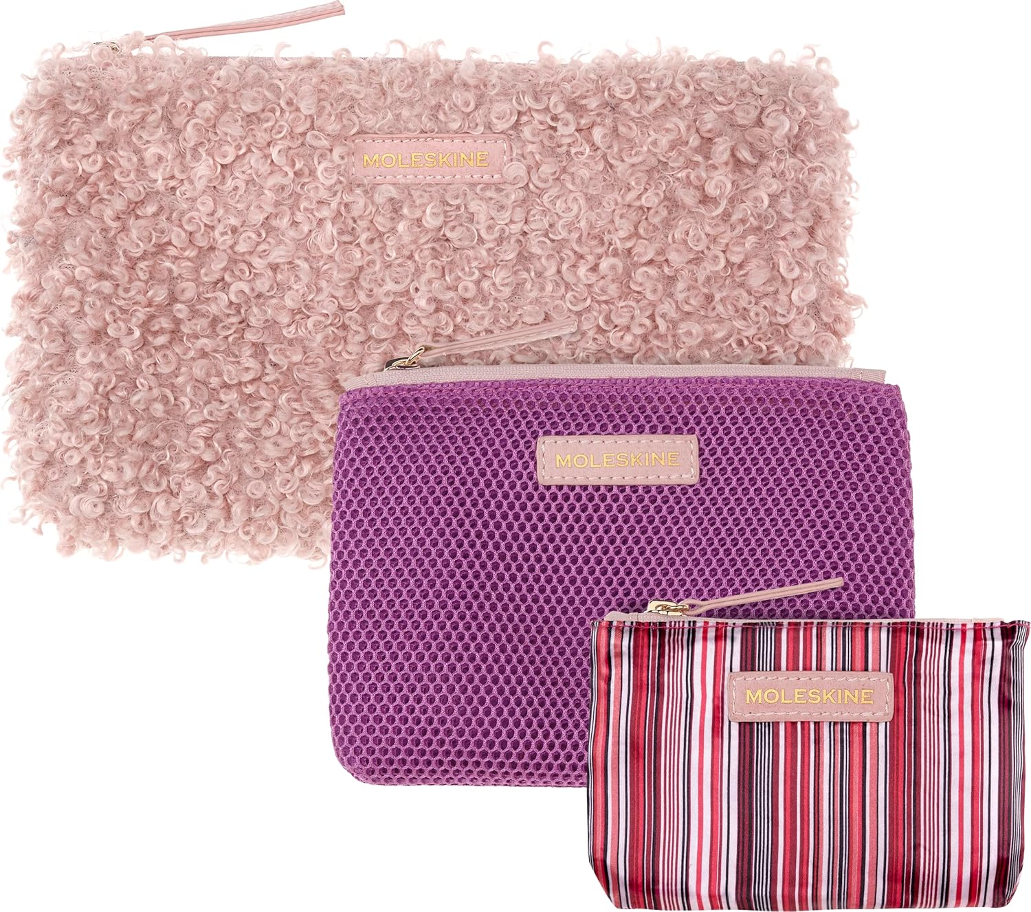 Moleskine ET22FLBK3D22 Women's 4-Piece Set, 13-Inch Laptop Storage, Textile Backpack, Pink