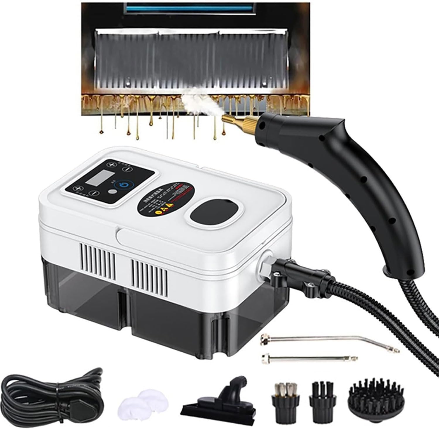 High Pressure Steam Cleaner, 1500W Handheld Touch Screen, 3.0 Bar High Temperature Steam Cleaner for Home and Office Cleaning