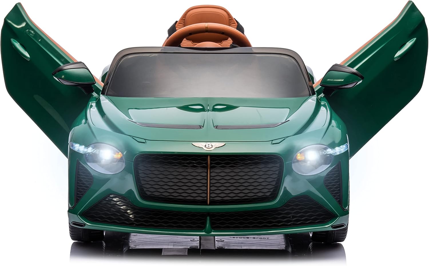 Licensed Bentley Bacalar Kids Ride on Toy Car, 12V Rechargeable Battery Powered Children Electric 4 Wheels w/Parental Remote Control, Foot Pedal, 2 Speeds, Music, LED Headlights (Green)