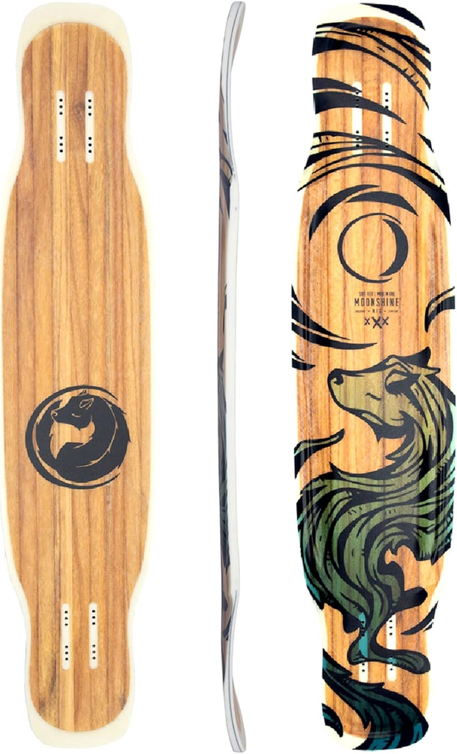 Miniclipse - Longboard Skateboard, Waterproof, Durable, Lightweight, Cruiser, by Moonshine Manufacturing (Soft Flex Deck ONLY)