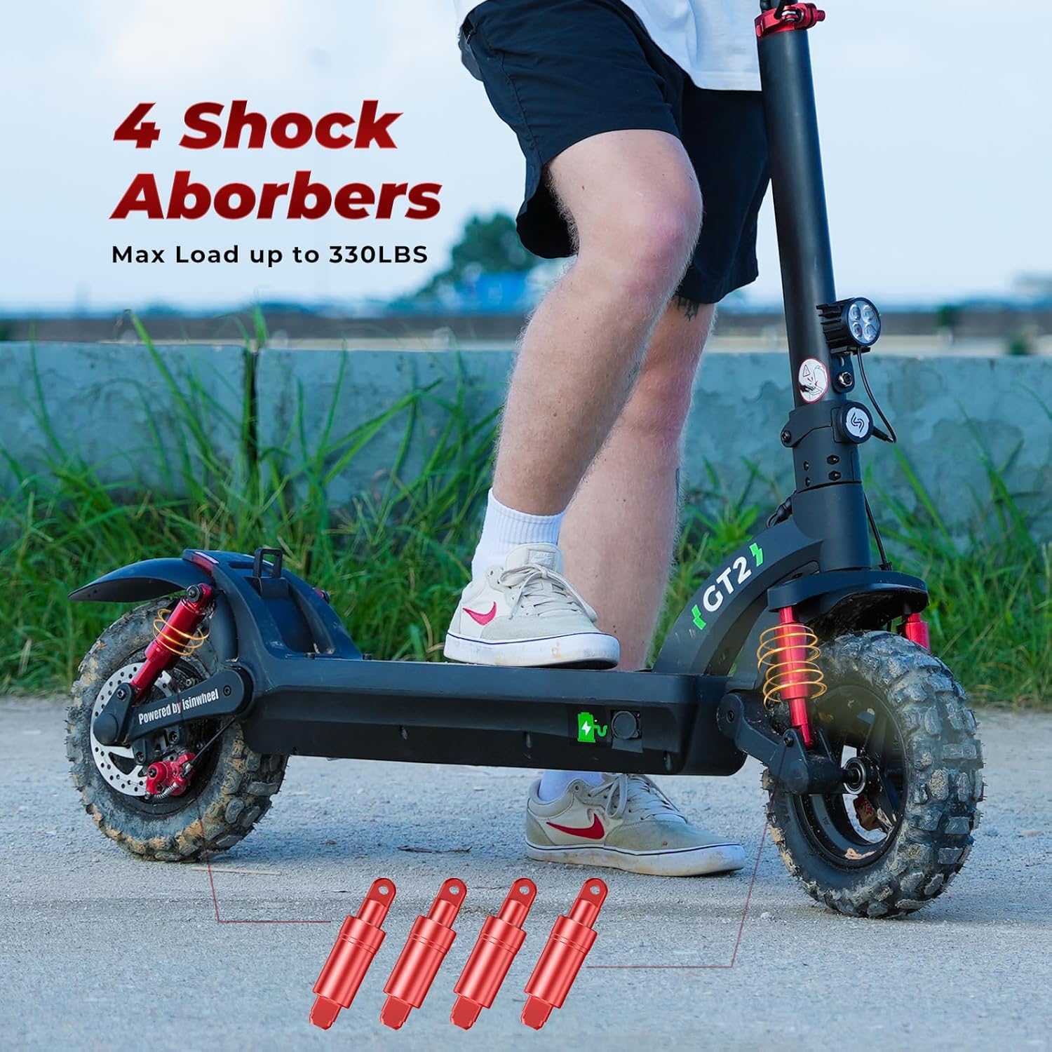 isinwheel Electric Scooter Adults, 22-37 Miles Long Range, 21-28 MPH Max Speed, 1000/800/500W Motor Escooter for Adults Commuting, Foldable E-Scooter with Turn Signal & Dual Shock Absorbers
