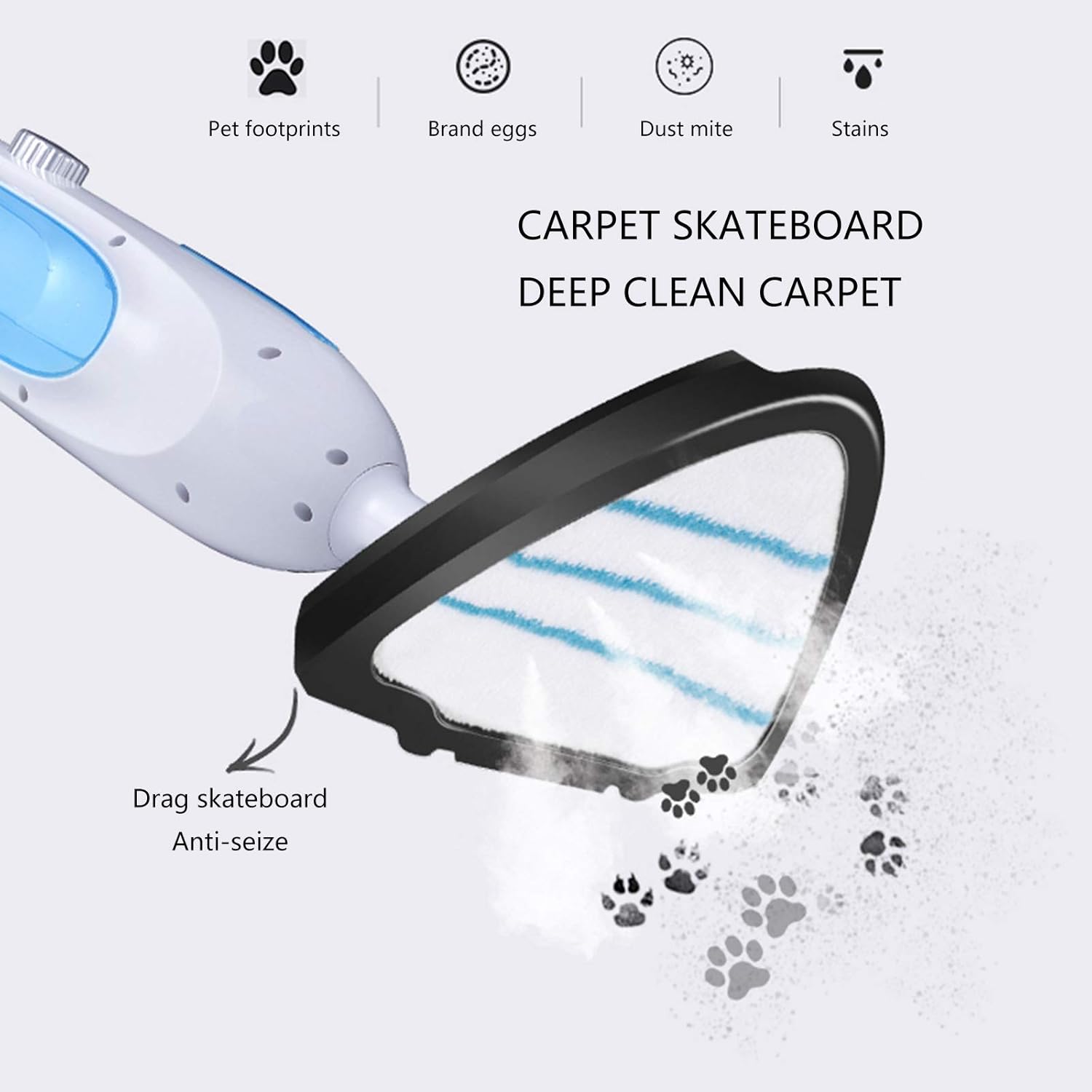 Steam Mop Cleaner Hand 3-In-1 Multifunctional Surface Vacuum Cleaner Cleaning And Dry Cleaning High-Efficiency Household Steam Cleaner Blue