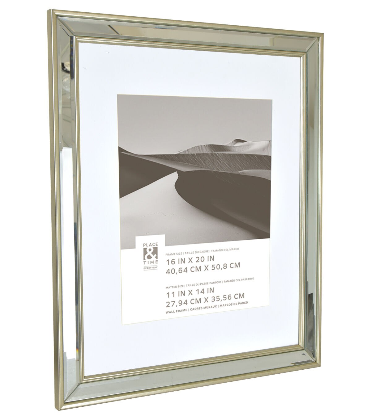 16 x 20 Matted to 11 x 14 Mirrored Wall Frame by Place & Time
