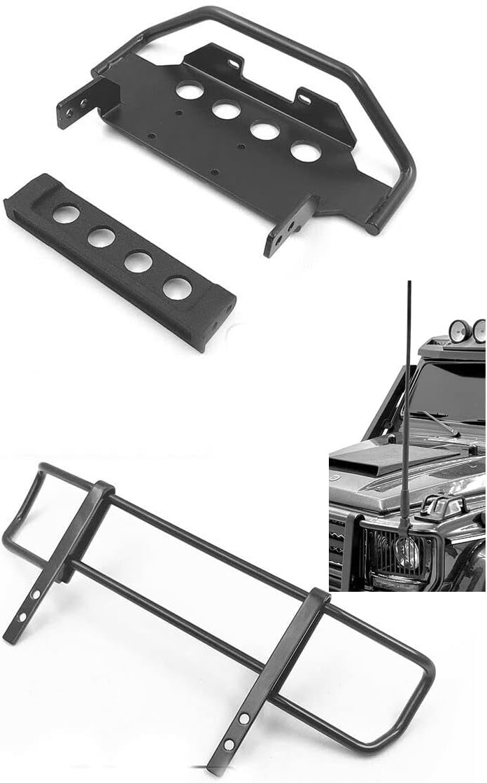 Replacement Part For Metal Front Lower Bumper +Front Upper Bumper+Antenna For TRX6 6X6 G63 G500 Rc Parts - (Color: With Antenna)