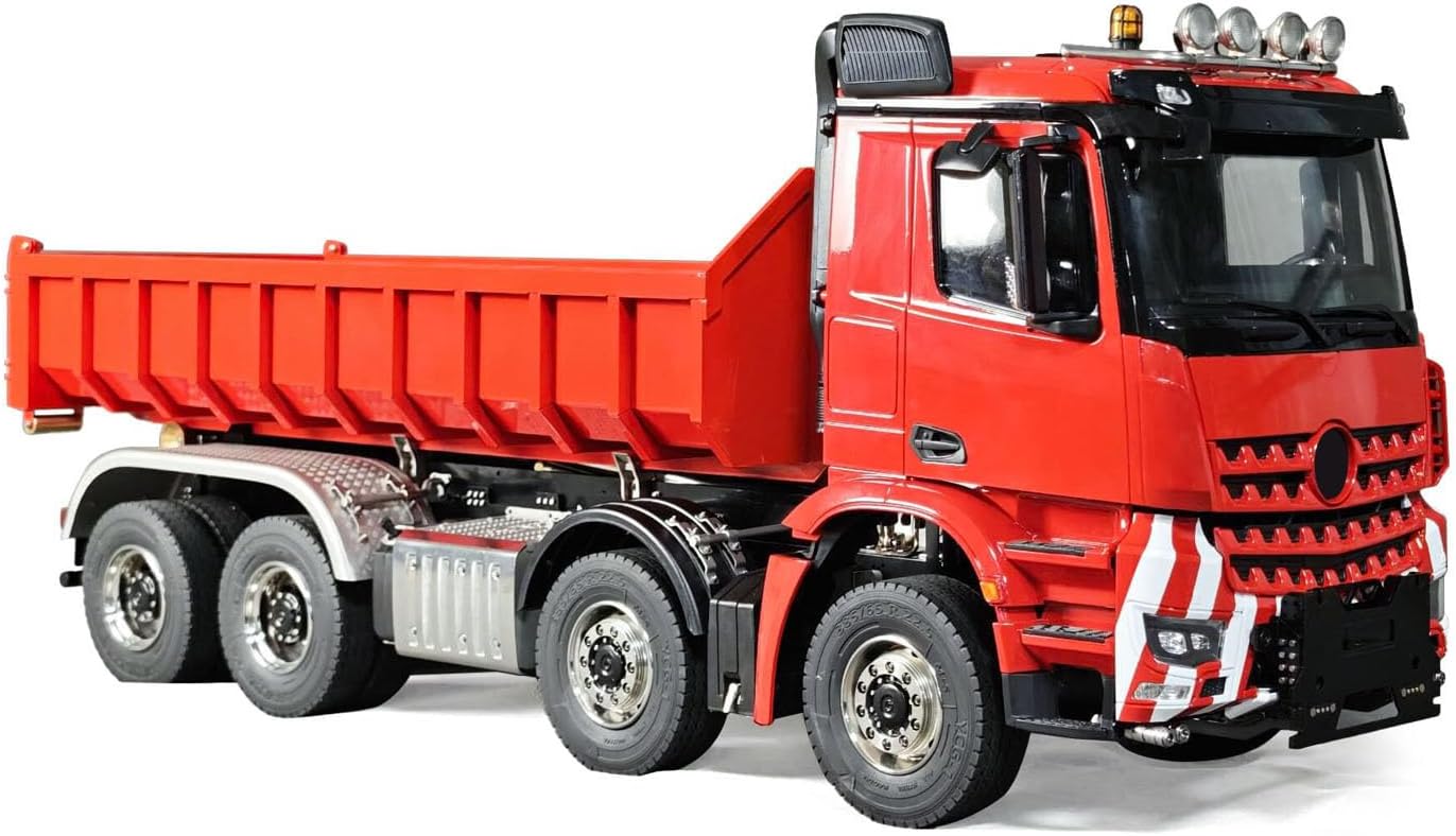 TOUCAN RC HOBBY 8X8 1/14 Remote Control Hydraulic Roll On Off Dumper 5 Valves RC Full Tipper 3Speed Transmission Light System Sound No Battery