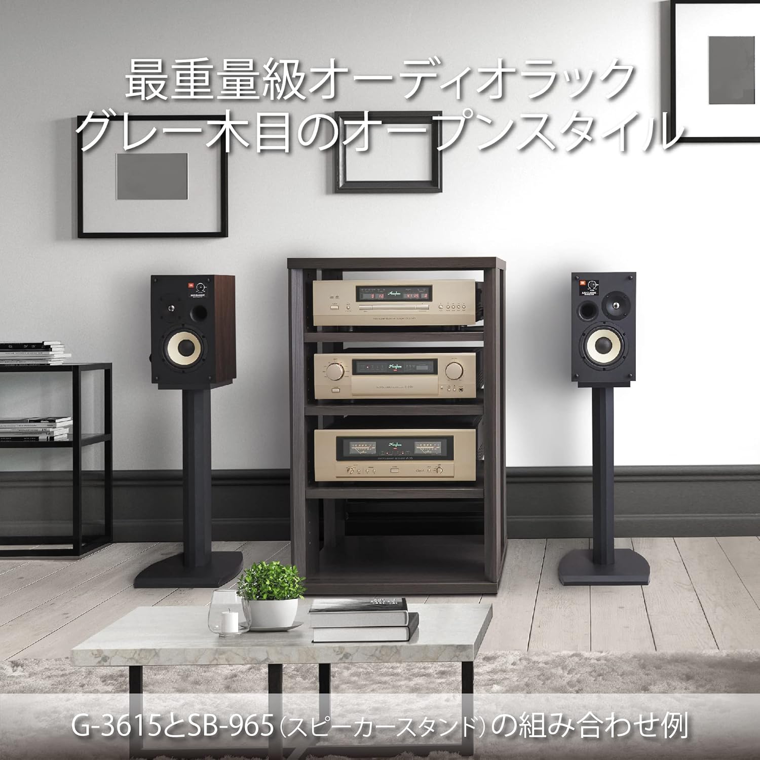 Hayami Kogyo G-3414 Audio Rack with 2 Shelves