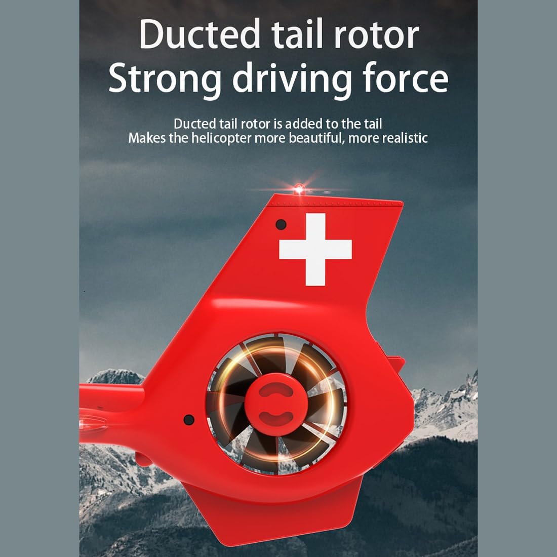 HERR RC Helicopter 1/30 Scale Single-Rotor Gyroscopic Flying Aircraft Model H145 2.4G 6CH Fixed-Height Optical Flow Positioning (RTF Version) (Red & White)