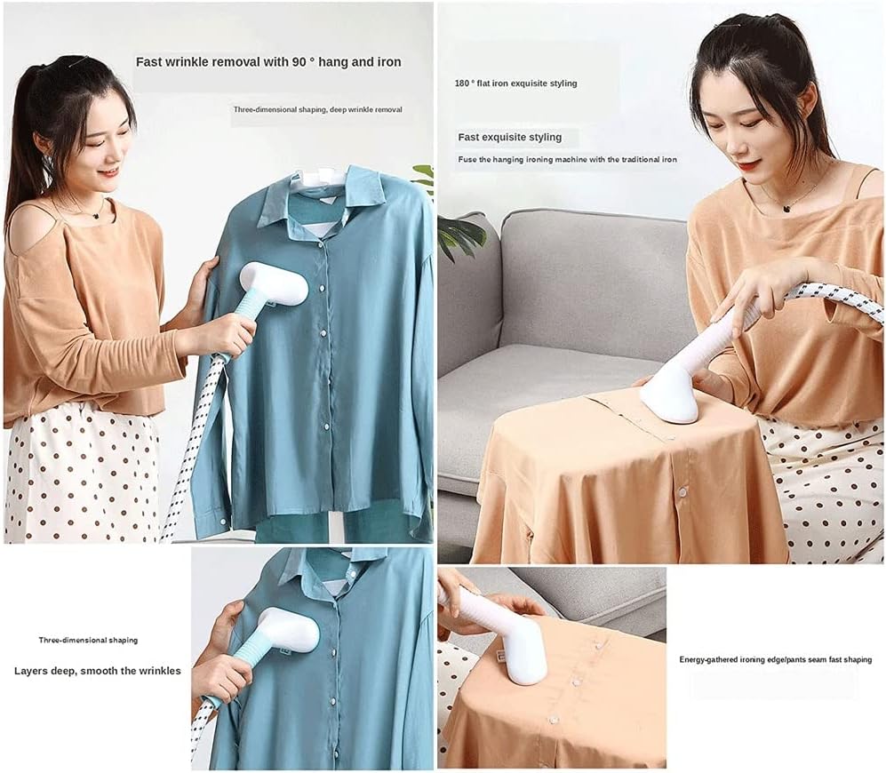 Clothes 2000W Vertical Garment Steamer,Small Hanging Ironing Machine Steam Iron Hand-Held Ironing Machine, With Ironing Board and 1.7L Water Tank (Blue)