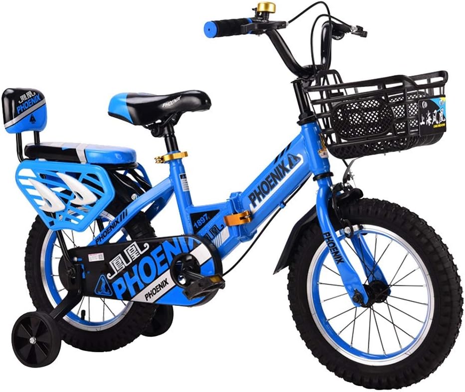 Freestyle Boys and Girls Bikes,12 Inch, 14 Inch,with Stabilizers, Mudguards and Brackets,Blue,Red,Yellow
