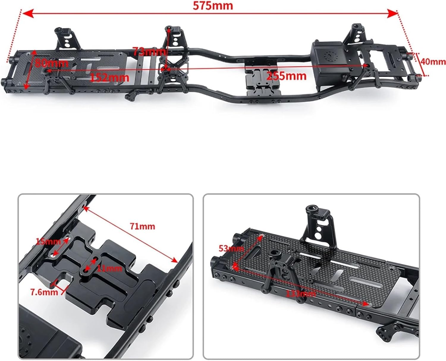 Rc Repairs Spare For Axial For Scx10 90046 90047 90027 90028 1/10 Metal Chassis Frame 6x6 RC Crawler Car Upgrade Accessories Replace