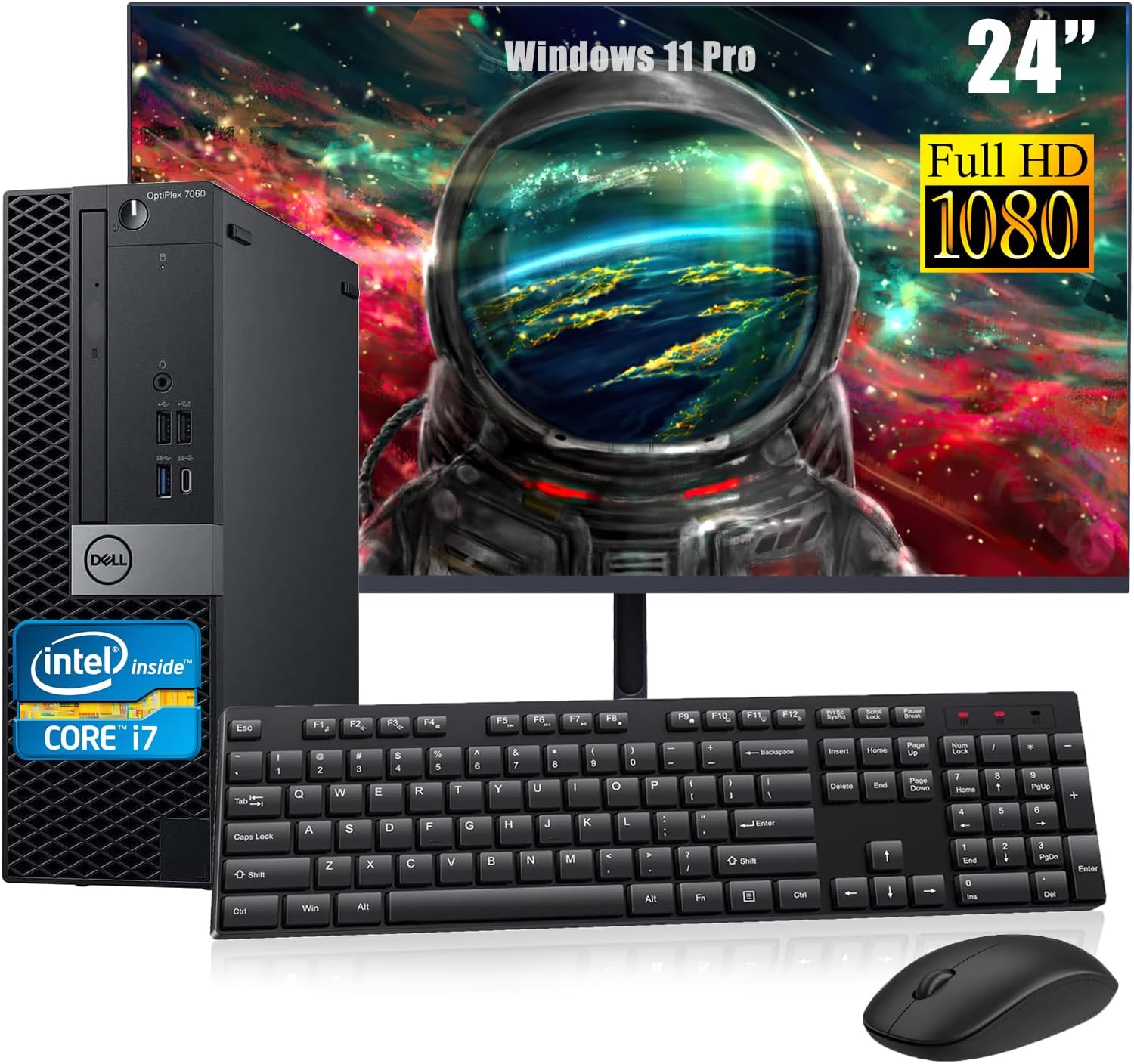 Dell Optiplex 7060 SFF Desktop Computer PC with 24