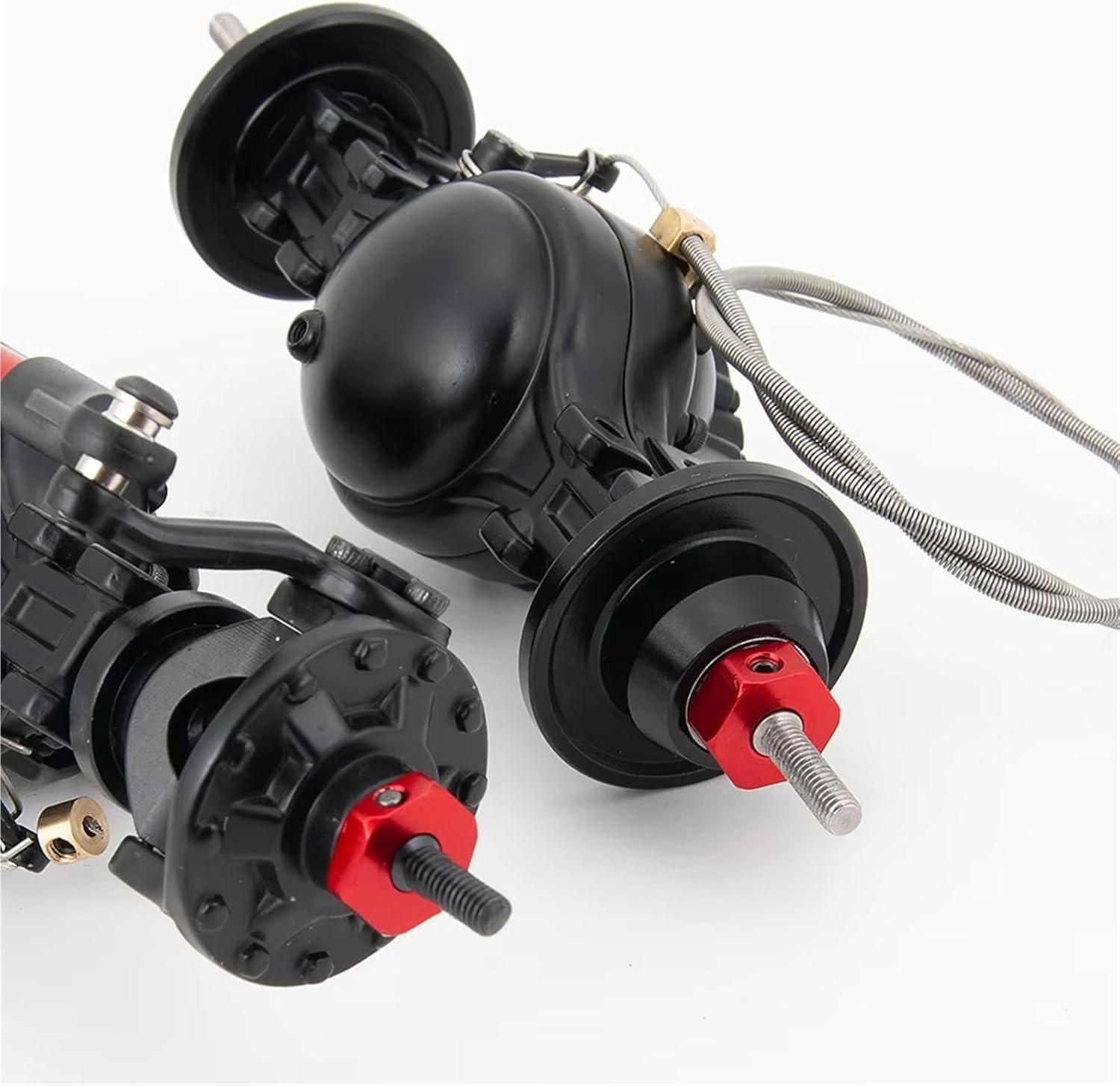 RC Car Accessories Compatible with Tamiya 1/14 RC Truck Tow Upgrade Parts Accessories Axle Metal Alloy Front Rear Differential Axle Built-in Steel Gear(Front and Rear)