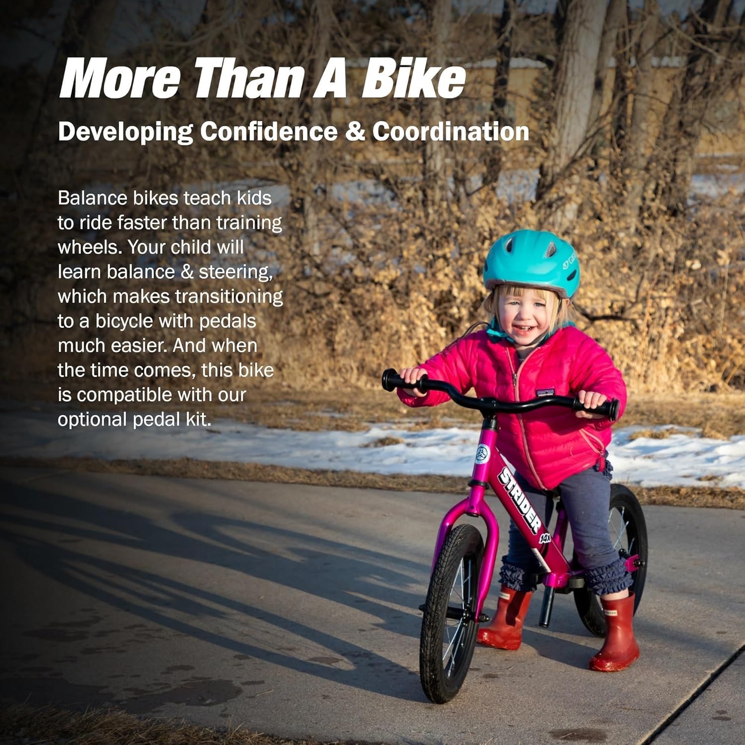 Strider 14x, Balance Bike for Kids 3 to 6 Years - Includes Custom Grips, Padded Seat, Performance Footrest & All-Purpose Tires - Easy Assembly & Adjustments