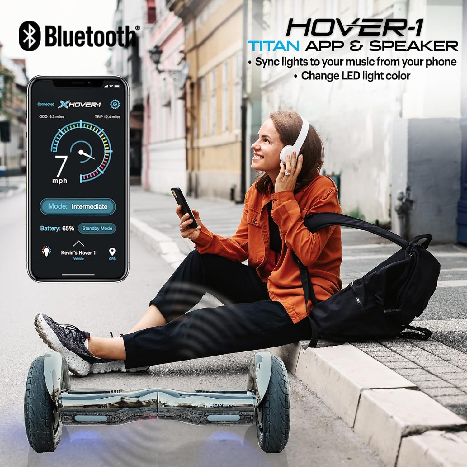 Hover-1 Titan Electric Self Balancing Scooter with 8MPH Top Speed, 8 Mile Range, 3.5HR Full-Charge, Built-In Bluetooth Speaker, Rider Modes: Beginner to Expert