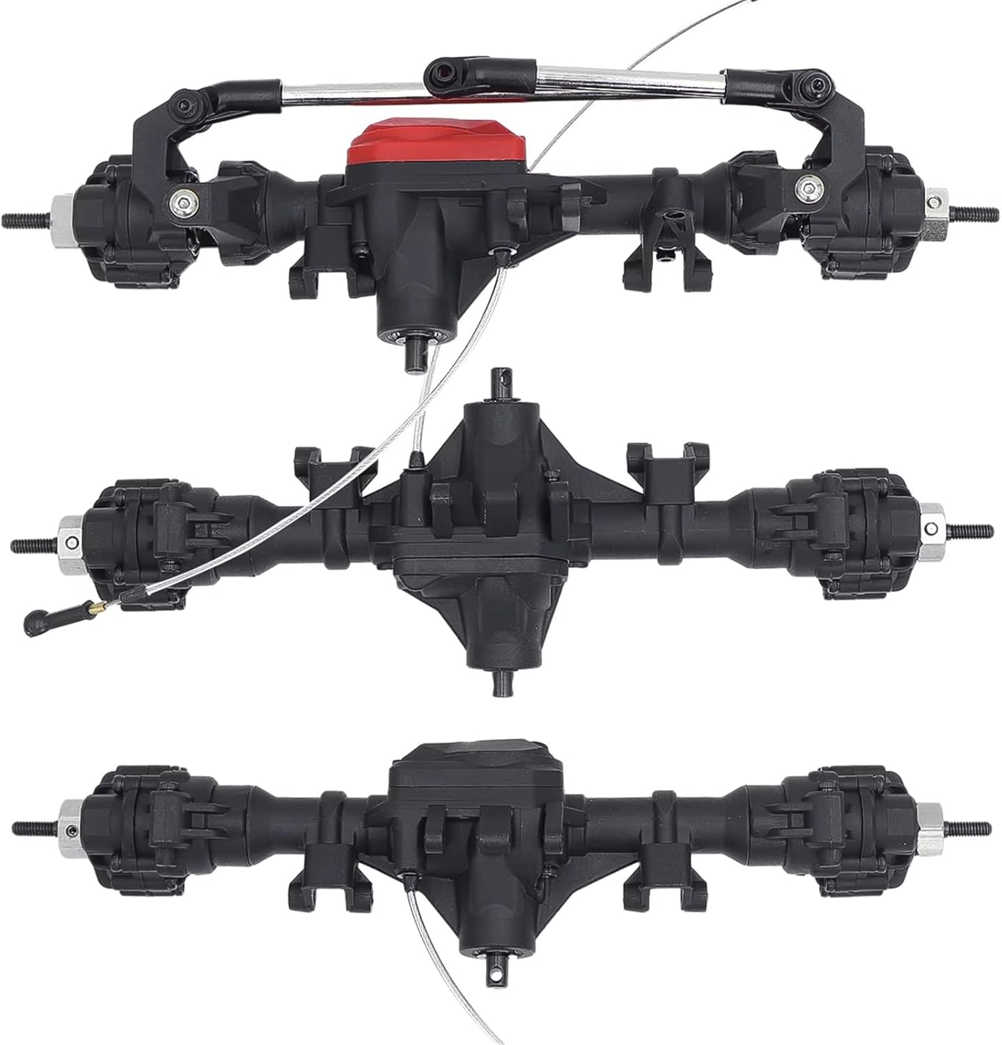 Compatible with TRX4 for TRX6 6WD 1/10 RC Car Upgrade Part Plastic Front and Middle and Rear Axle Portal Axles RC Front and Rear Axle
