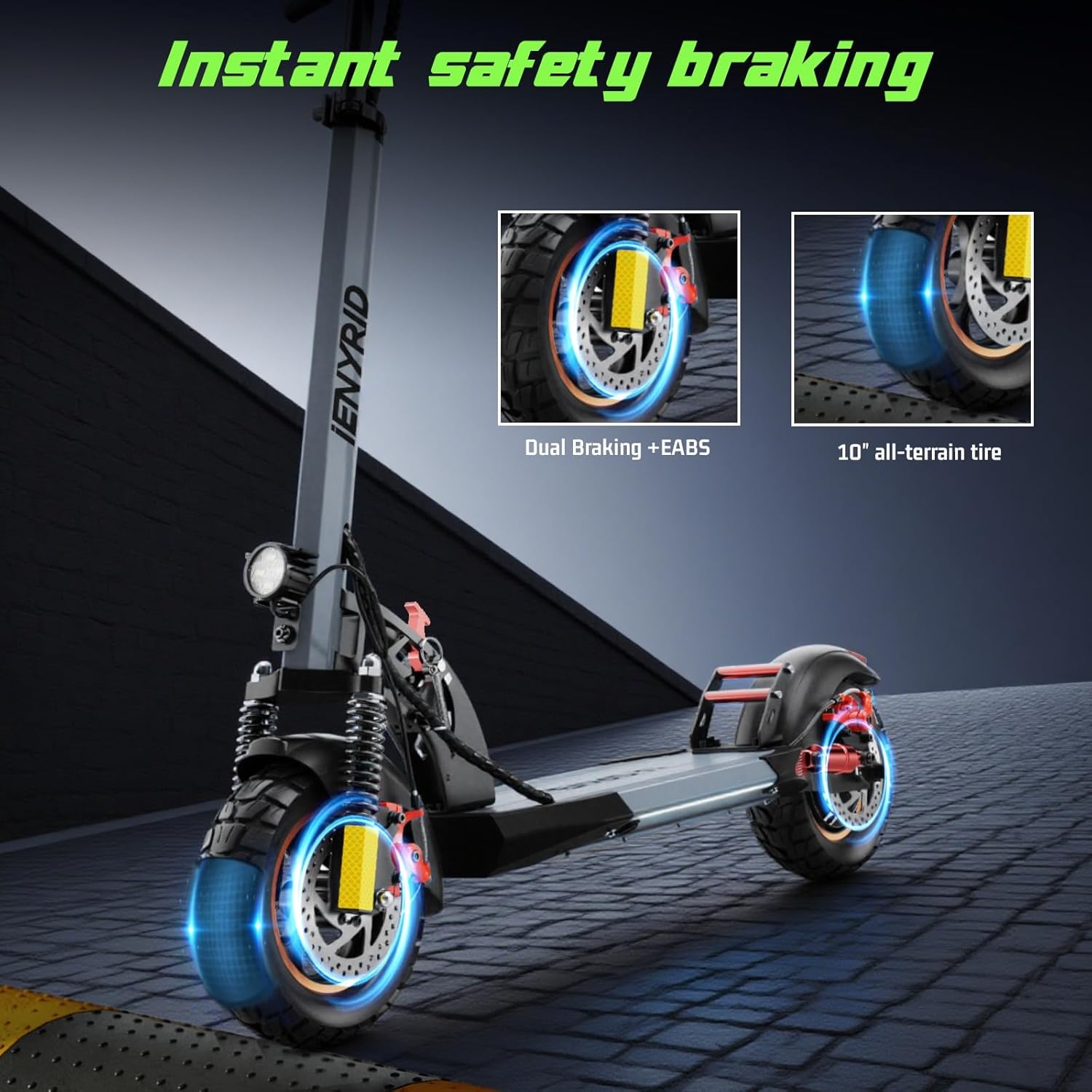 Electric Scooter,Peak 1000W High Power Motor 28MPH,28Miles Long Range,10