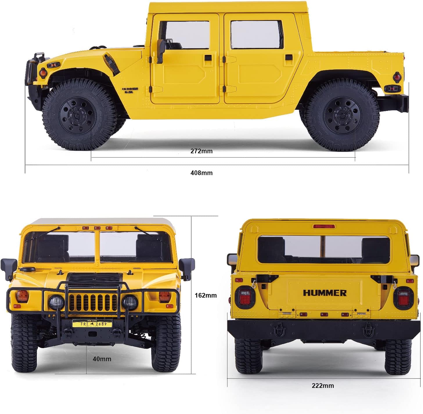 BEEZRC FMS 1/12 RC Crawler HMMWV H1 Alpha Officially Licensed RS 2-4WD Model Car RC Mdel Hobby RC Offroad Crawler Remote Control Car Collection Model with LED Lights for Adults