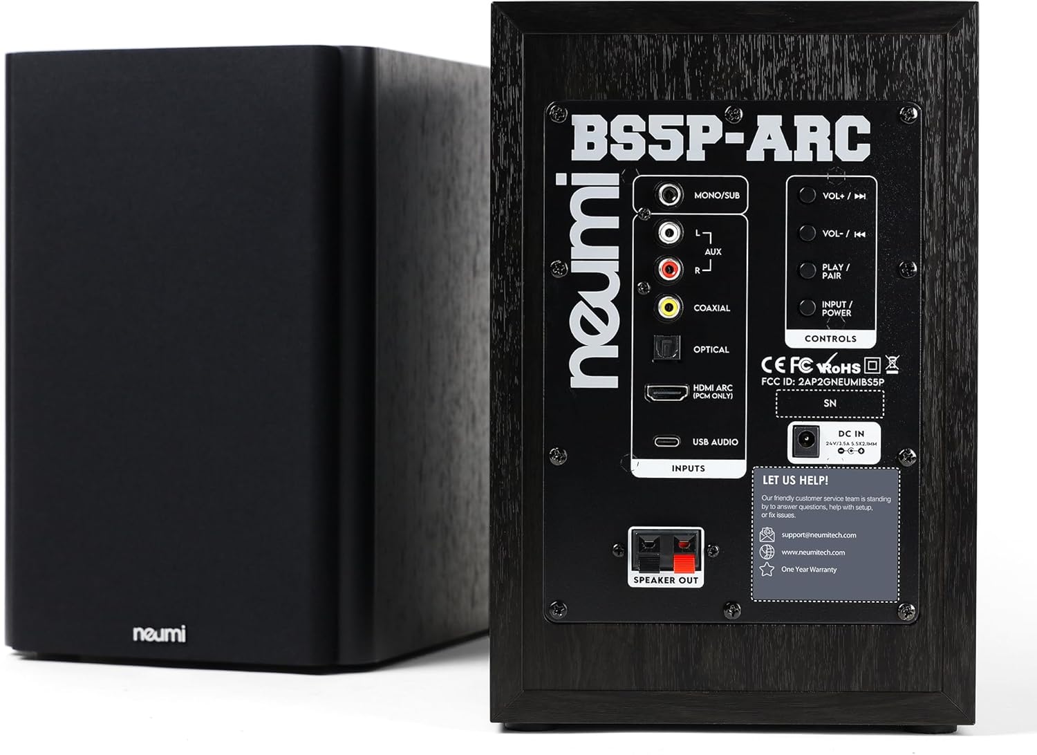 NEUMITECH NEUMI BS5P-ARC 75-Watt Powered Bookshelf Speakers