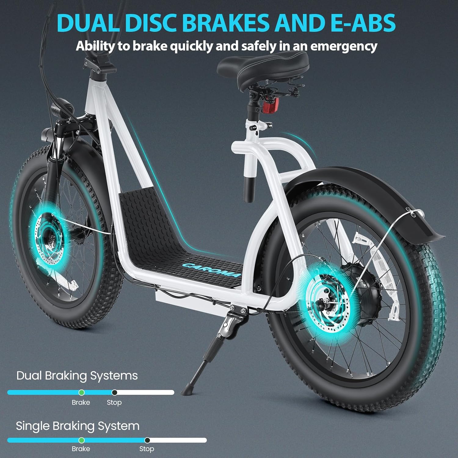 Caroma Electric Scooter with Seat for Adults, Max 30Miles Ranges&20Mph, 500/800/1200W Motor, 14/20