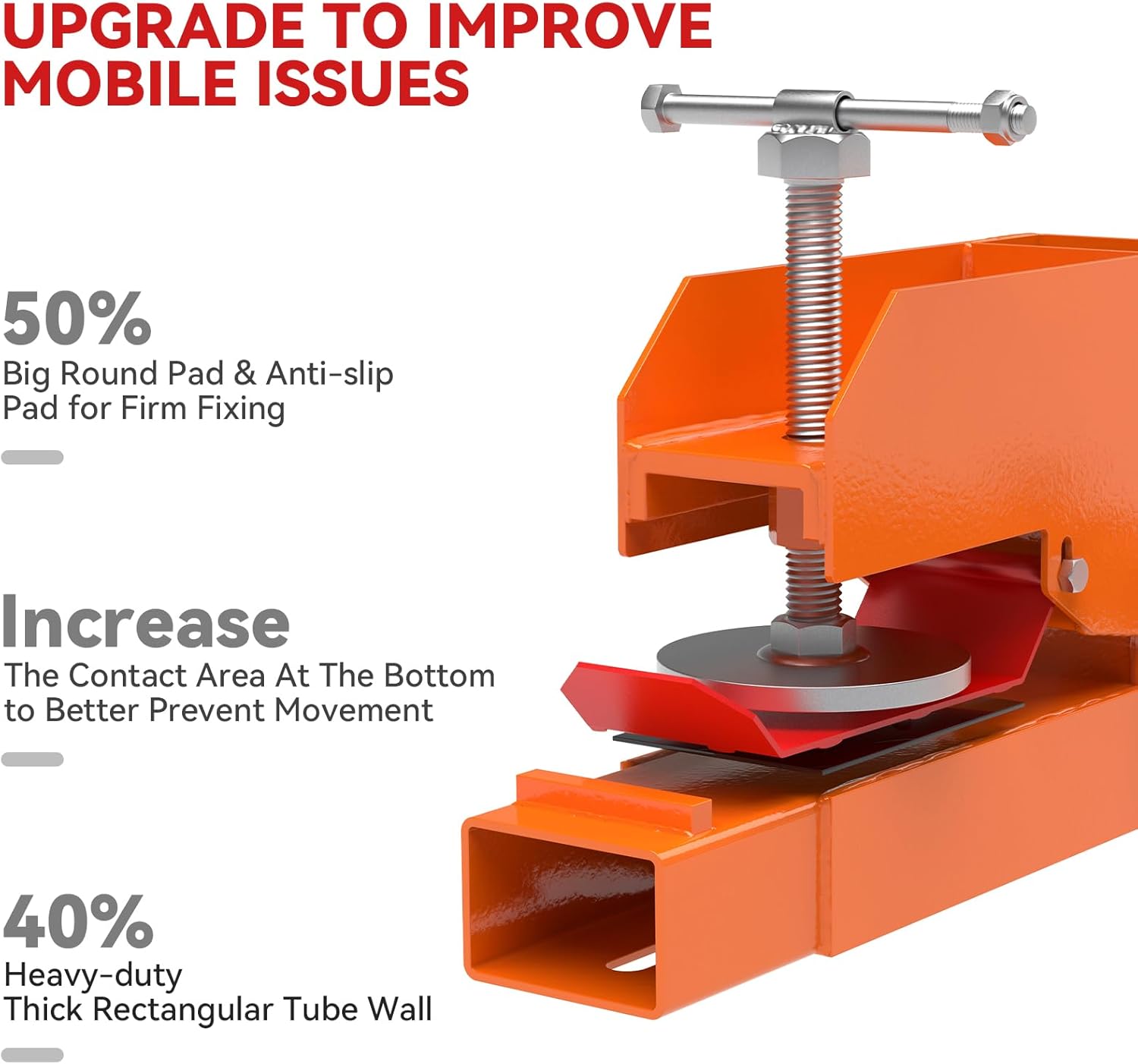 New Upgraded Clamp on Pallet Forks with Non-Slip Pad & Tongue, 60” Total Length 4000LBS Tractor Bucket Forks, Orange Single Screw Design Quick Attach Pallet Forks Attachment for Tractor Bucket