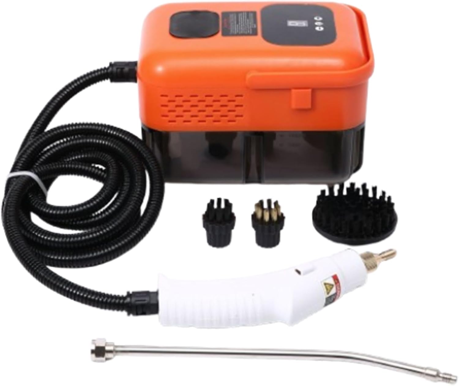 Digital Display High Temperature Steam Cleaner, 1500W Portable Steam Cleaner for Cleaning Upholstery, Bathroom, Grout and Tile, Car Detailing,Orange