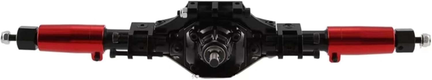 RC Axle For Axial For SCX10 II 90046 1/10 RC Car CNC Metal Front And Rear Axle With Servo Mount RC Crawler Car Upgrade Parts(Red)