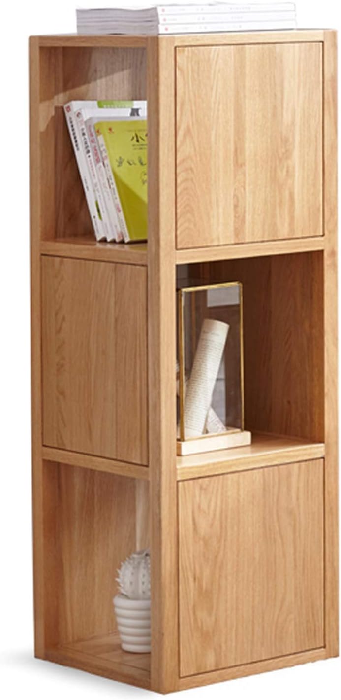 KIZQYN Bookcase Simply Modern 3-Tier Book Shelf Wooden Open Shelf Corner Bookcase Furniture，L13.8×W 13.8