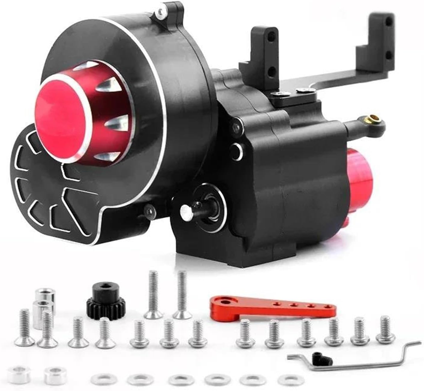 RC Transmission Gearbox Compatible with Axial SCX10 II III 1/10 RC Crawler Car Upgrades Parts Metal 2 Speed Shiftable Transmission Gearbox Accessories