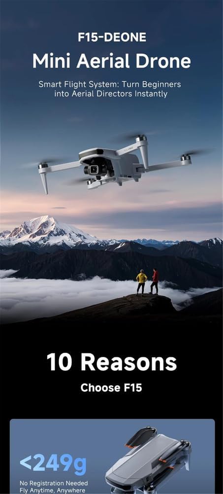 Triple Battery,F15 4K Camera Drone with 3-Axis Gimbal, 240g Foldable Quadcopter, 30min Flight,GPS Smart Follow, Brushless Motor RC Dron