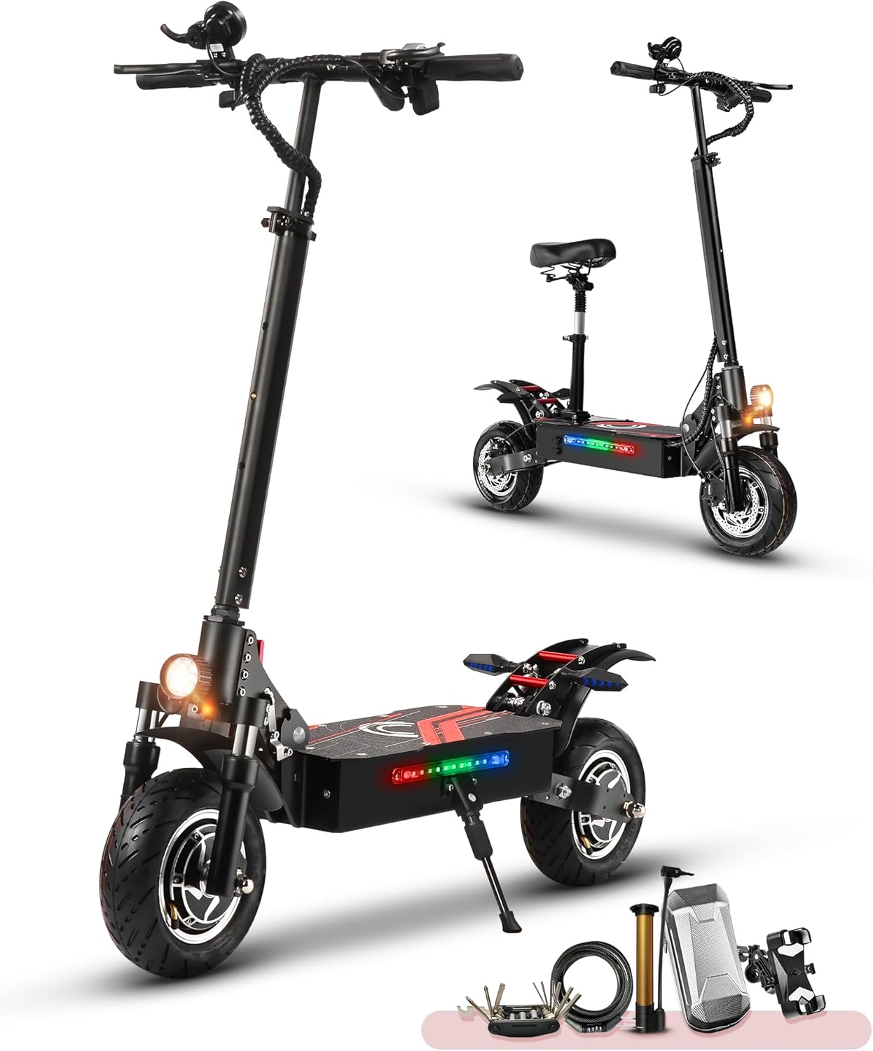 Foldable Electric Scooter with 3-4hr Charge time, 40-Mile Range; LCD Dashboard displays Real-time Effortlessly Portable for Office/Metro use Motorized Scooters