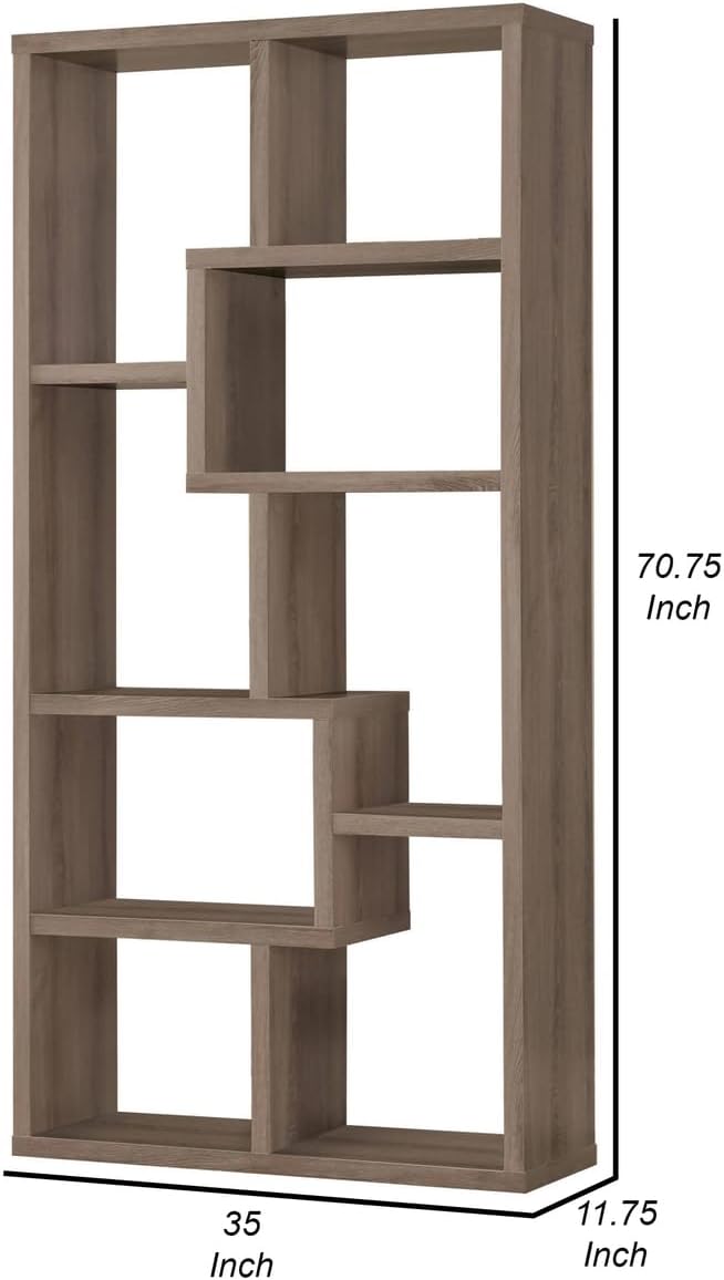 Benjara Book Case, One, Gray