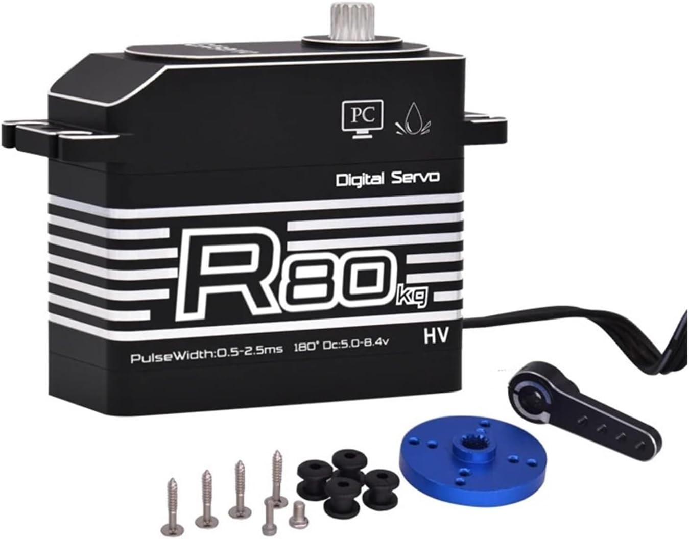 High Torque high Pressure 70KG 80KG servo Full Metal Gearbox Waterproof 1/5 1/6 Scale Model(Full Metal 80KG)