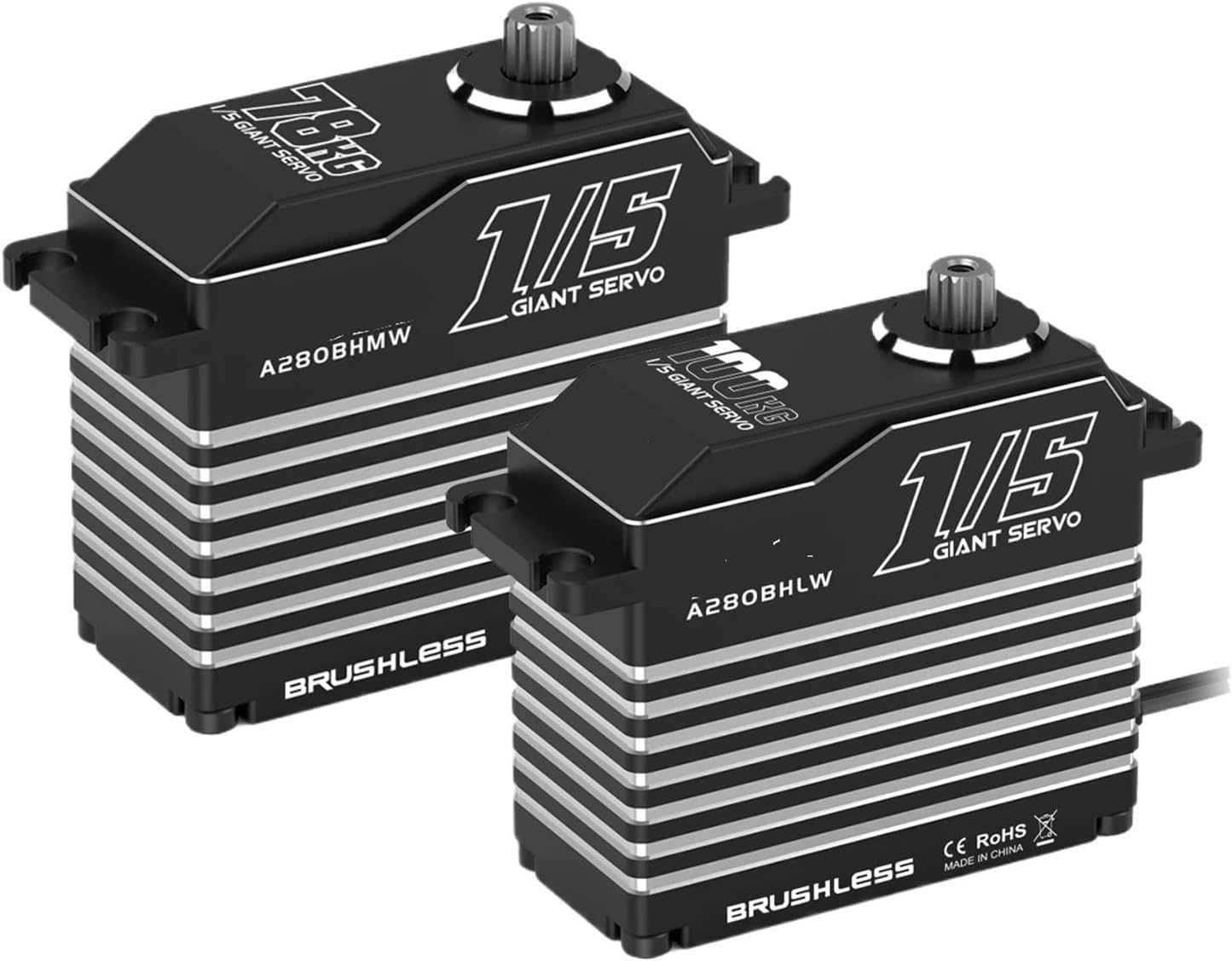A280BH A280BHLW 78KG 100KG HV High Torque Brushless Waterproof Remote Control Servo Motor Suitable for 1/5(A280BHMW 78kg set1)