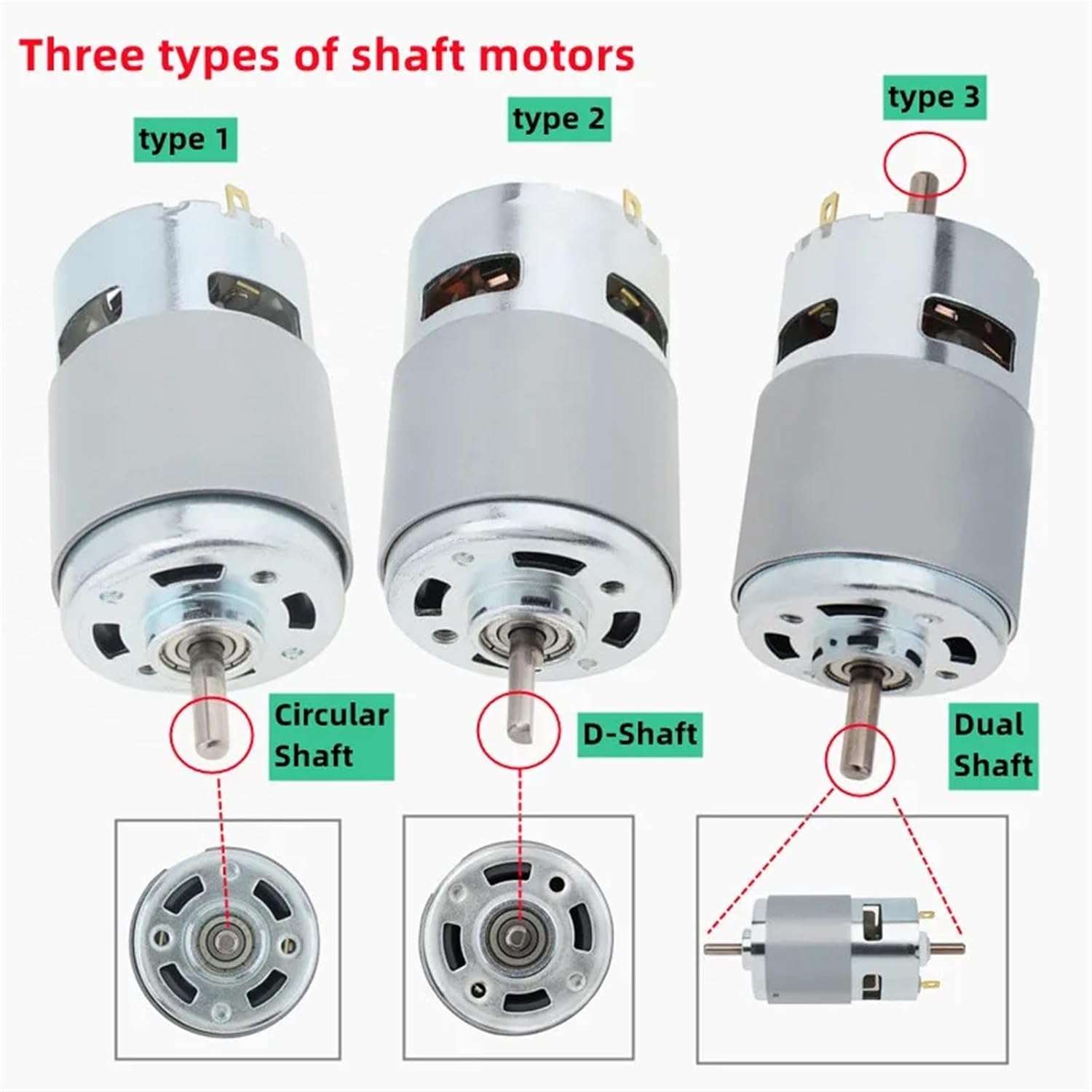 775 DC Motor 12V 24V 3000RPM-12000RPM Large Torque Micro Electric Motors for Drill Screwdriver Circular/D-Shaft/Dual Shaft (Size : 12V 5000 RPM Circle)