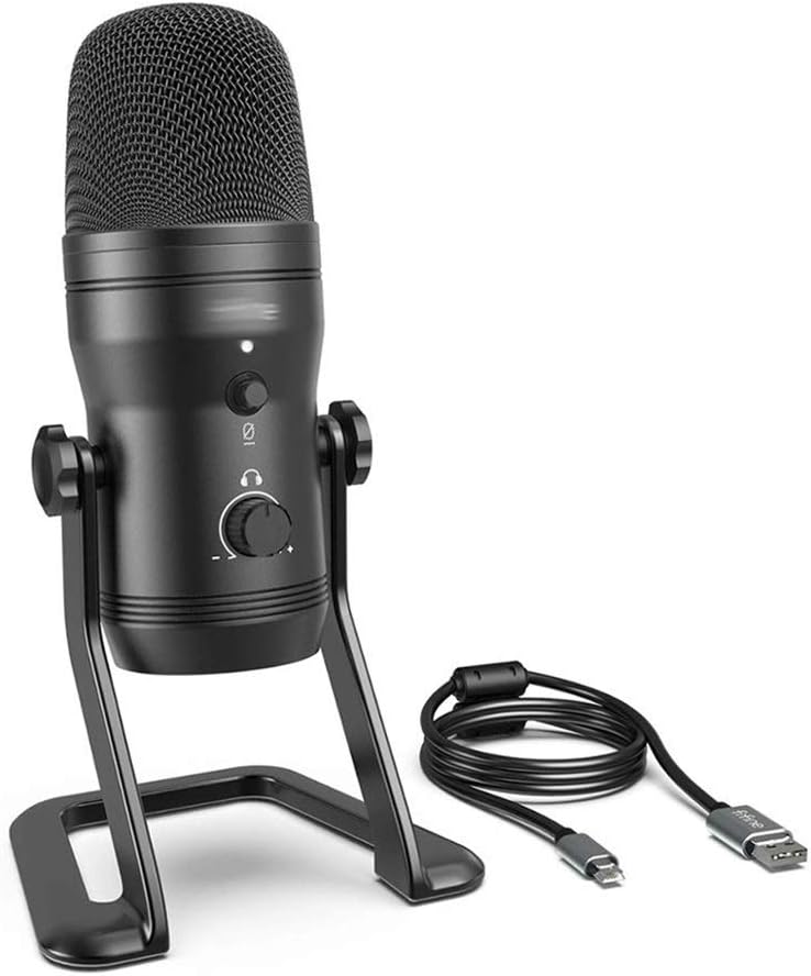 USB Recording Microphone Computer Podcast Mic for Four Pickup Patterns for Vocals,Gaming,Zoom-Class