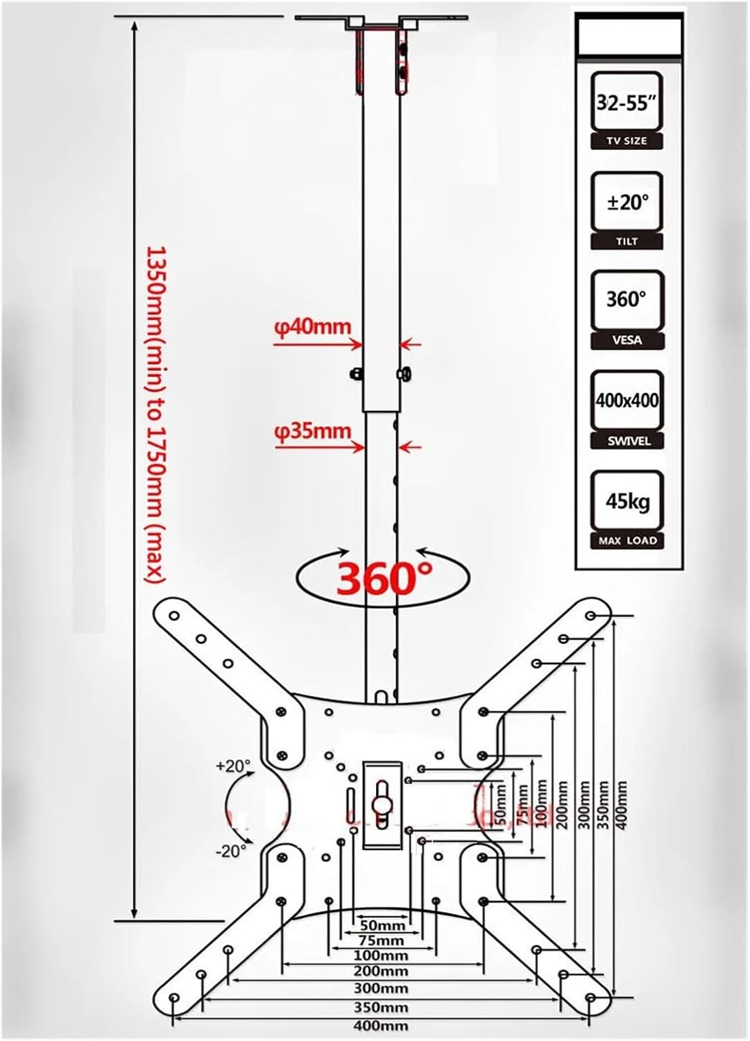 (135-175CM) DLC-201BL Steel 400X400 17