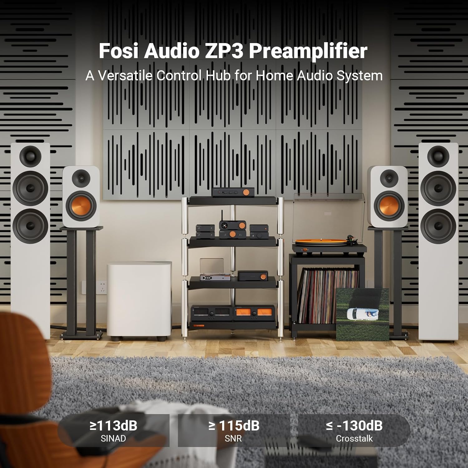Fosi Audio ZP3 Balanced Preamp for Home Audio