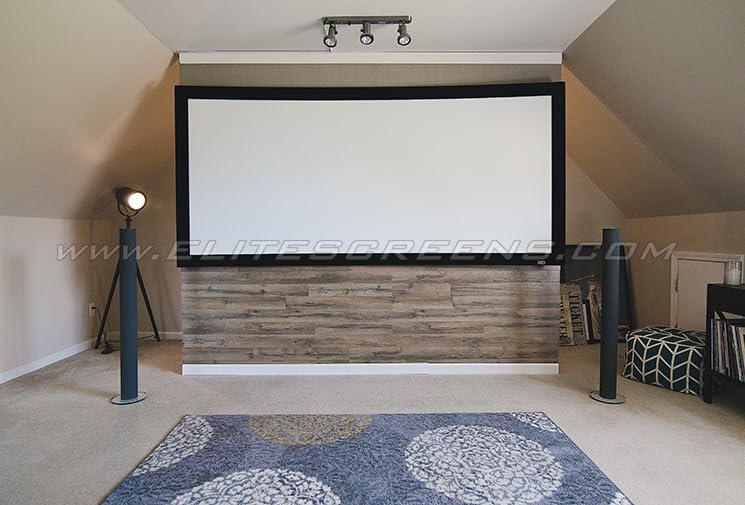 Elite Screens Lunette 2 Series, 92-inch Diagonal 16:9, Curved Home Theater Fixed Frame Projector Screen, CURVE92WH2,CineWhite