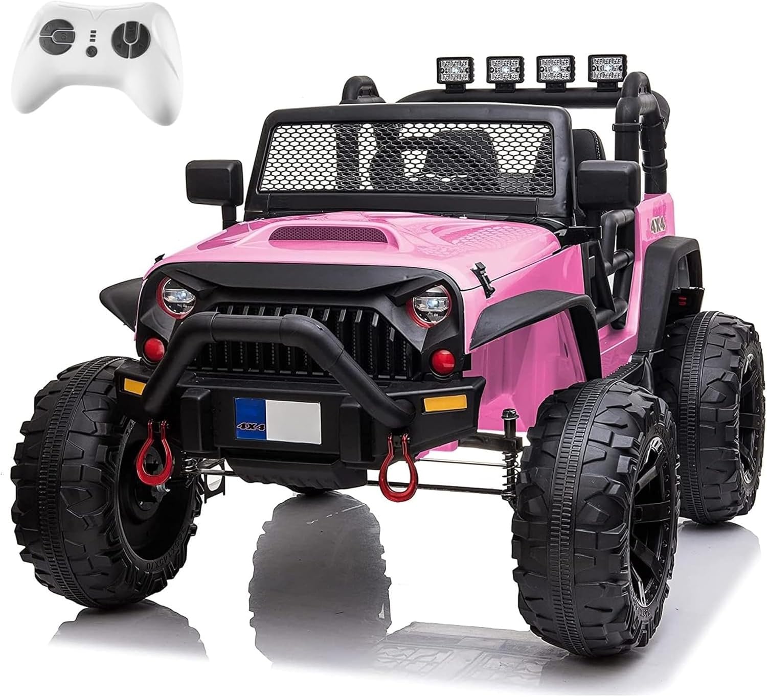 Powerful Electric Ride-On Truck with Remote Control, Dual-Speed Operation, Built-in Music, LED Lights, and Spring Suspension for Outdoor Play
