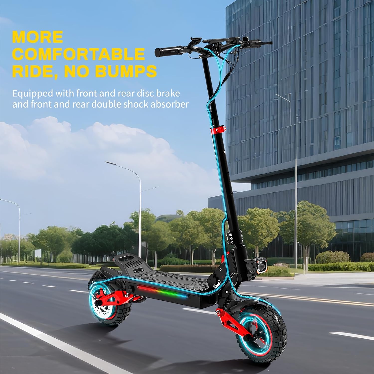 Electric Scooter Adults, 37 Miles Long Range, 34 Mph Max Speed, 11