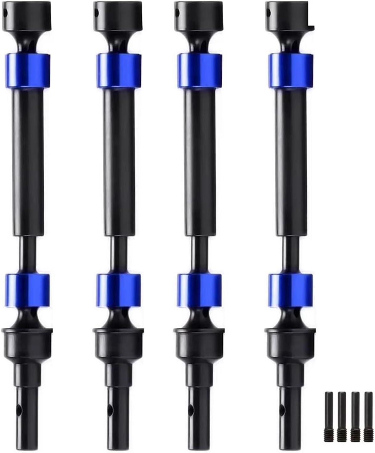 RC Car Transmission Shaft for Traxxas 1/10 for E-Revo for VXL 2.0 86086-4 Brushless Transmission Axles #8650#8652#8653 Splined Front Rear Driveshaft Axle CVD RC Car Accessories(Blue,Size 4pcs)