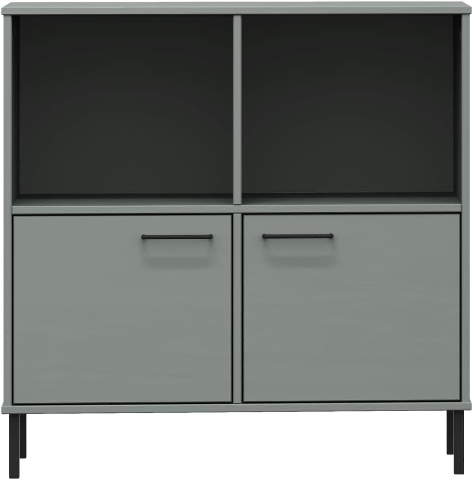 CHARMMA Bookcase with Metal Legs Gray 35.4