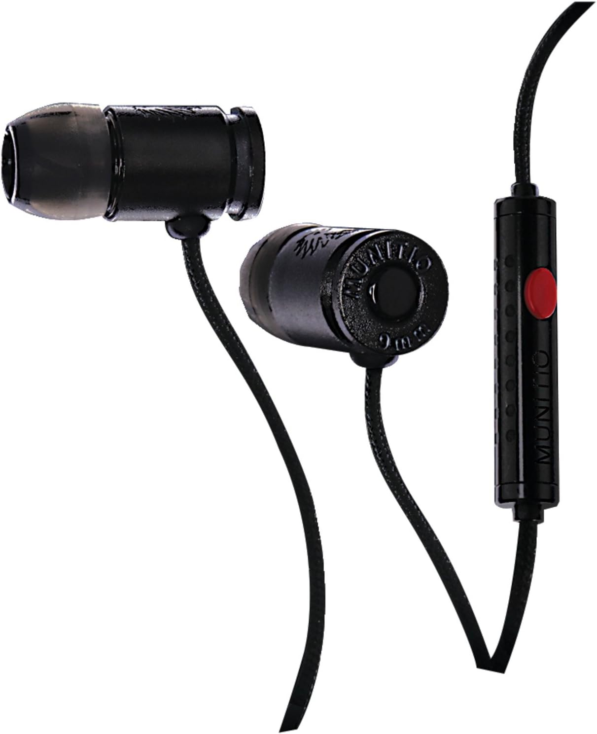 Munitio NINES Tactical Earphones with 1 Button Universal Mic Control - Black