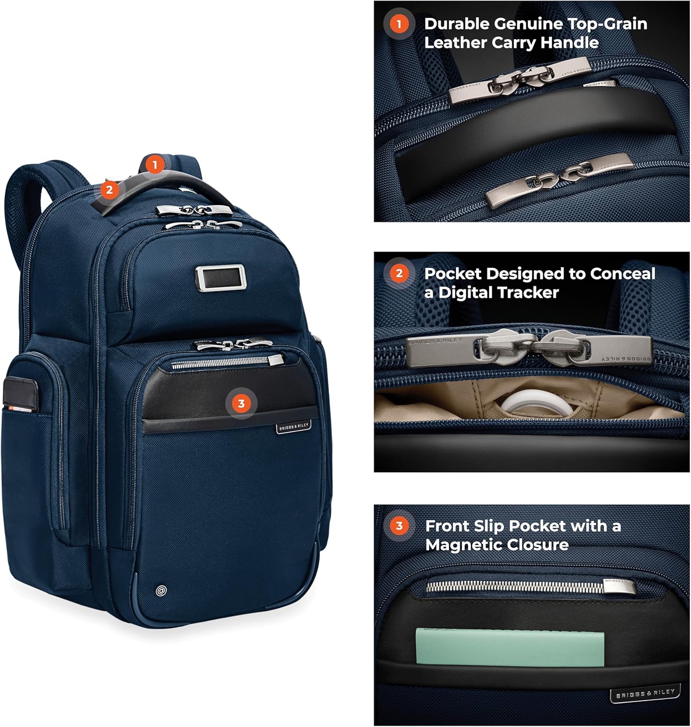 Briggs & Riley Large Cargo Backpack for Women & Men - Laptop Backpack, For Work & Travel, Spacious & Durable, Padded Straps, Fits up to 17