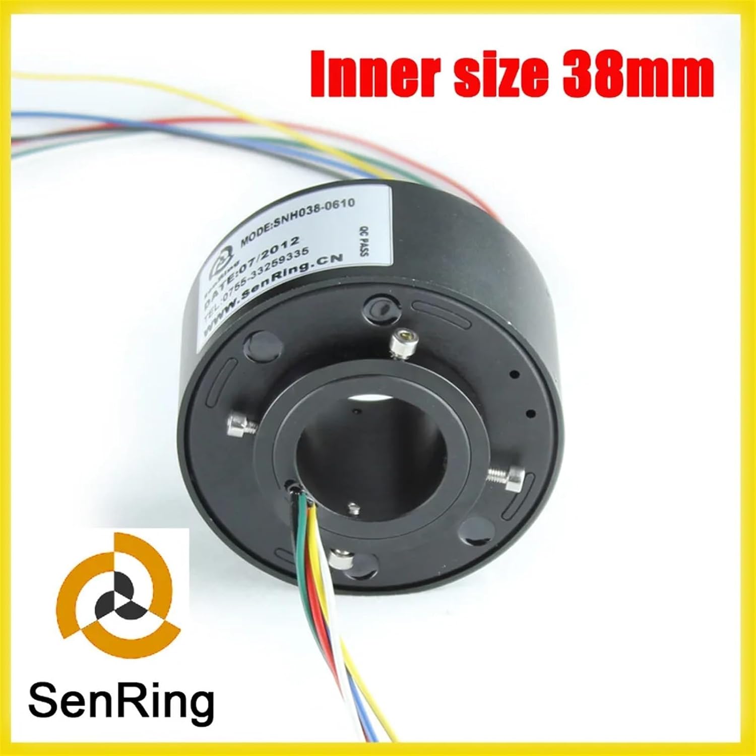 Rotating Electrical Contact bore Size 38.1mm (1.5'') of Through Hole Slip Ring 2 Circuits 10A +4 Signal Circuits