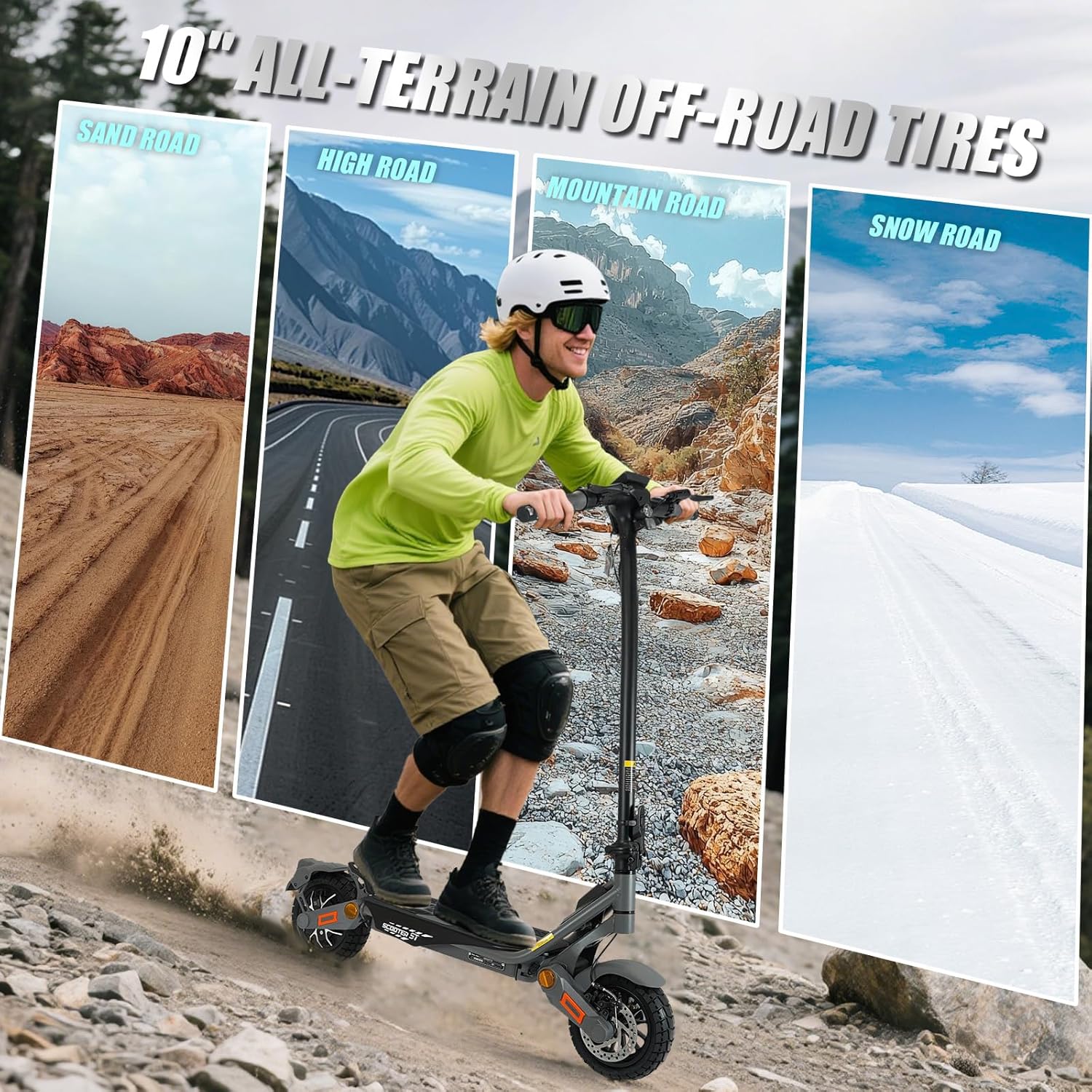 Electric Scooter for Adults, 1200/1600/5000/5600W Dual Motor Fast E Scooter, Up to 35-50 MPH Top Speed & 35-52 Miles Long Range, Dual Brake, Off-Road Tires, Foldable Scooter(UL Certificated)