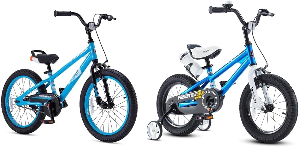 Royalbaby Kids Bikes, Freestyle Balance Bicycle Transform to Pedal Bike, Blue 16 18 Inch
