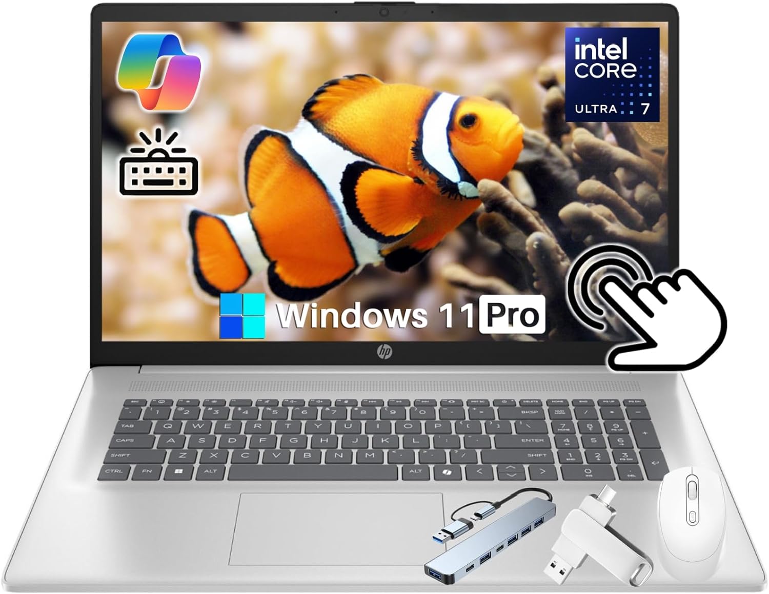 HP 17 inch Touchscreen Laptop 2025 New, 17.3