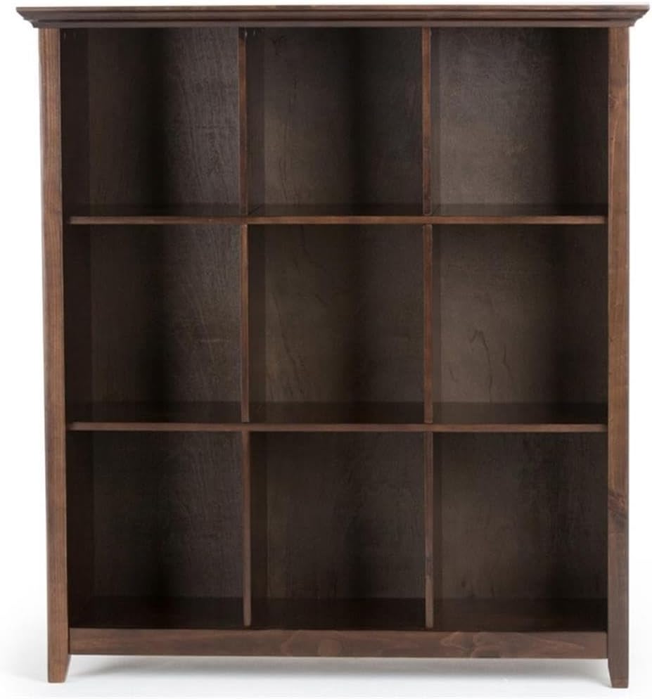 Trent Home Wood Transitional 9 Cube Bookcase and Unit in Brunette Brown